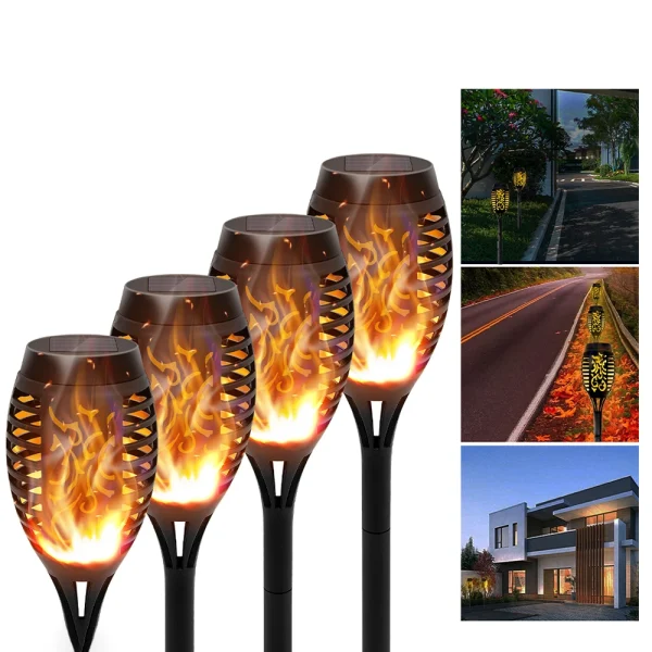 Solar Flame Torch Light LED